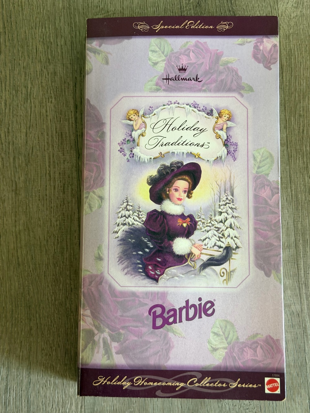 Hallmark Holiday Traditions Homecoming Barbie in Plum and White Winter Ensemble - Picture 2 of 3